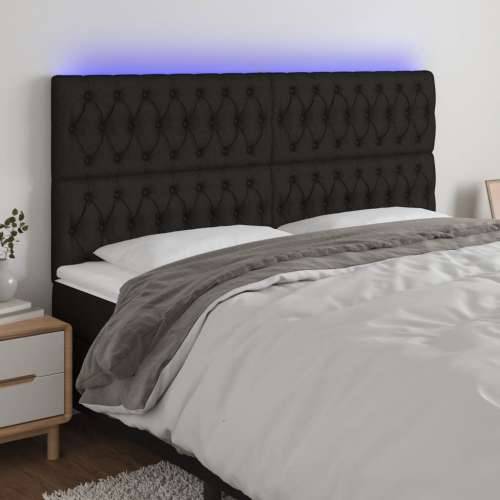 LED uzglavlje crno 200x7x118/128 cm od tkanine - Crna 200 x 7 x 118/128 cm 1 Cijena