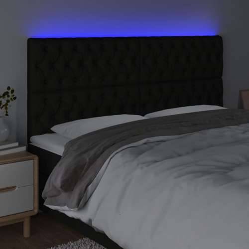 LED uzglavlje crno 200x7x118/128 cm od tkanine - Crna 200 x 7 x 118/128 cm 1 Cijena
