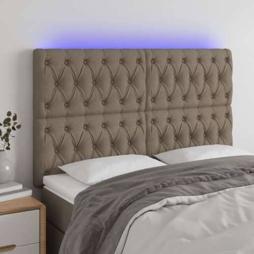 LED uzglavlje smeđesivo 160x7x118/128 cm od tkanine - Sivo-smeđa 160 x 7 x 118/128 cm 1 Cijena