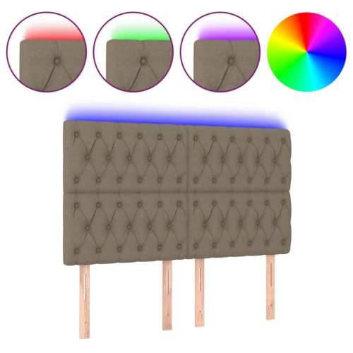 LED uzglavlje smeđesivo 160x7x118/128 cm od tkanine - Sivo-smeđa 160 x 7 x 118/128 cm 1 Cijena