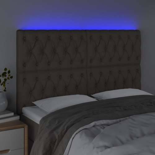 LED uzglavlje smeđesivo 160x7x118/128 cm od tkanine - Sivo-smeđa 160 x 7 x 118/128 cm 1 Cijena