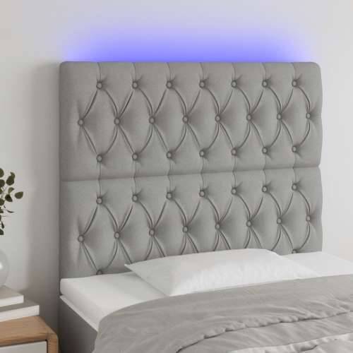 LED uzglavlje svjetlosivo 90x7x118/128 cm od tkanine  - Svjetlosiva 90 x 7 x 118/128 cm 1 Cijena