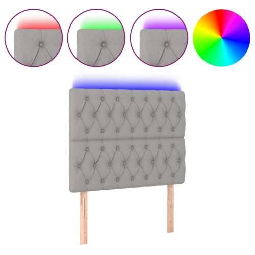 LED uzglavlje svjetlosivo 90x7x118/128 cm od tkanine  - Svjetlosiva 90 x 7 x 118/128 cm 1 Cijena