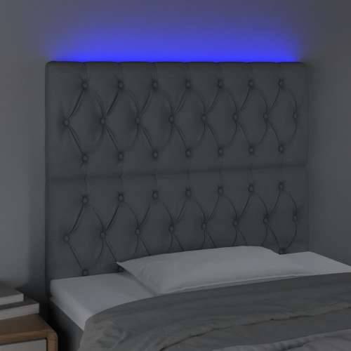 LED uzglavlje svjetlosivo 90x7x118/128 cm od tkanine  - Svjetlosiva 90 x 7 x 118/128 cm 1 Cijena