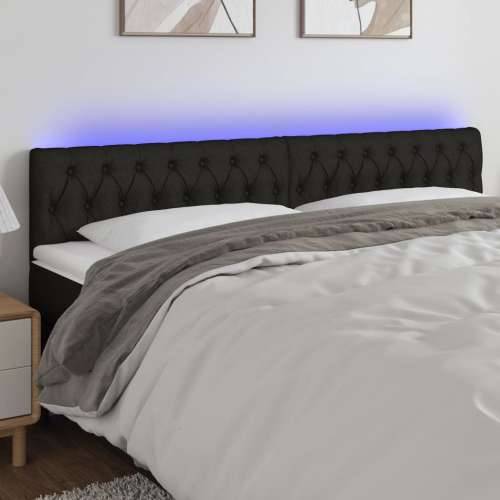 LED uzglavlje crno 200 x 7 x 78/88 cm od tkanine - Crna 200 x 7 x 78/88 cm 1 Cijena