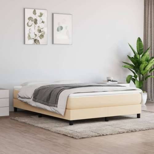 Krevet s oprugama i madracem krem 140x200 cm od tkanine