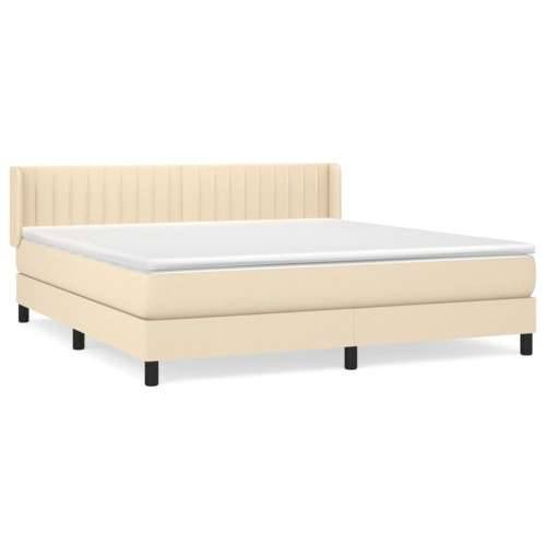 Krevet s oprugama i madracem krem 180x200 cm od tkanine Krema 180 x 200 cm Okomite pruge Cijena