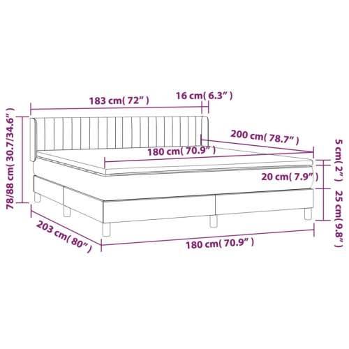 Krevet s oprugama i madracem krem 180x200 cm od tkanine Krema 180 x 200 cm Okomite pruge Cijena
