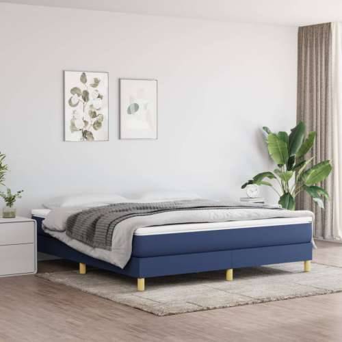 Krevet s oprugama i madracem plavi 180x200 cm od tkanine - Plava 180 x 200 cm 25 cm Cijena