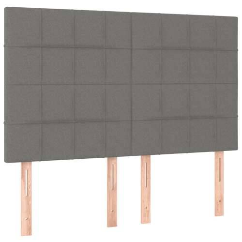 Okvir kreveta s oprugama i madrac svjetlosivi 140x200cm tkanina - Tamno siva 140 x 200 cm Blok s kvadratima Cijena