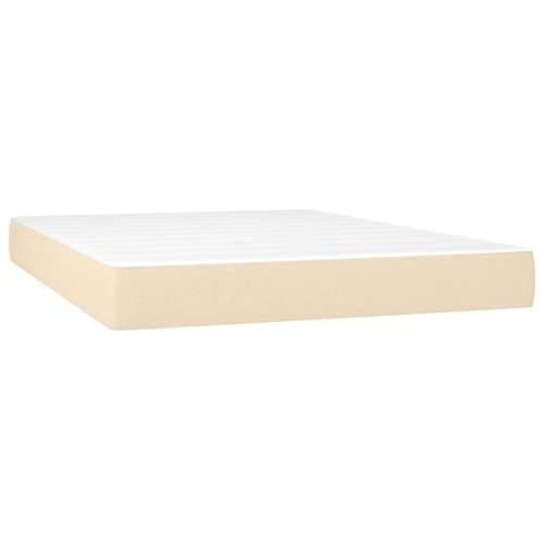 Krevet s oprugama i madracem krem 140x200 cm od tkanine - Krema 140 x 200 cm gumbi Cijena
