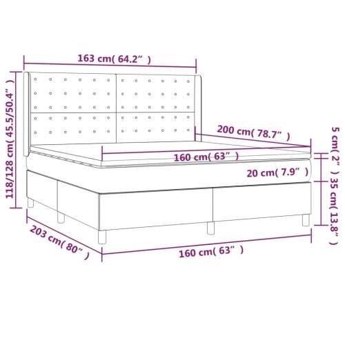 Krevet s oprugama i madracem krem 160x200 cm od tkanine - Krema 160 x 200 cm gumbi Cijena