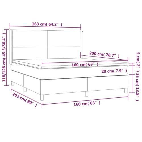 Krevet s oprugama i madracem krem 160x200 cm od tkanine - Krema 160 x 200 cm Gladak dizajn Cijena