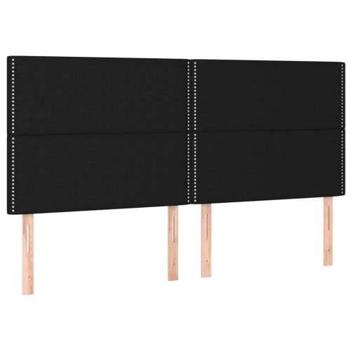 Krevet s oprugama i madracem crni 160x200 cm od tkanine - Crna 160 x 200 cm Obično s čavlima Cijena
