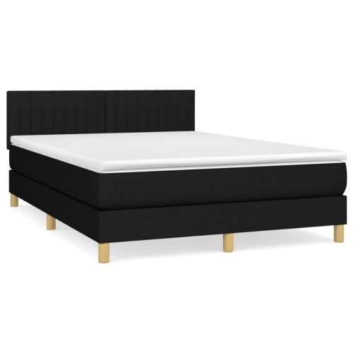 Krevet s oprugama i madracem crni 140x200 cm od tkanine - Crna 140 x 200 cm Okomite pruge Cijena