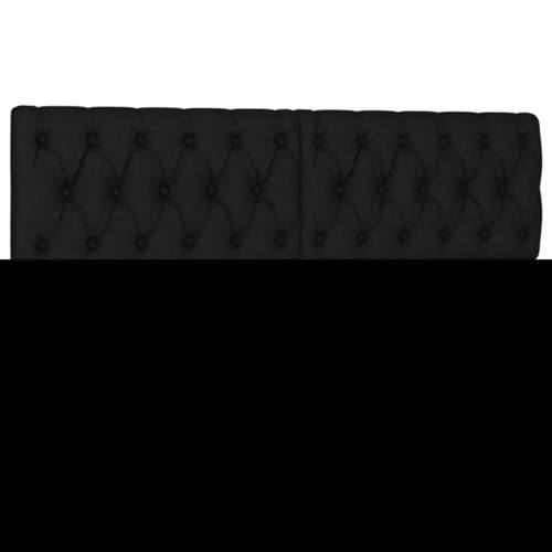 Krevet s oprugama i madracem crni 160x200 cm od tkanine - Crna 160 x 200 cm Dizajn s gumbima Cijena