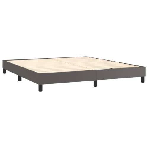 Krevet s oprugama i madracem sivi 180 x 200 cm od umjetne kože - Siva 180 x 200 cm Obično s čavlima Cijena