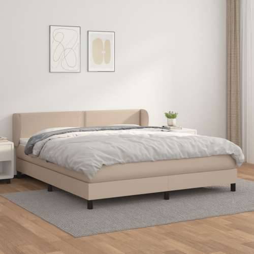 Krevet box spring s madracem cappuccino 180x200 cm umjetna koža - Boja cappuccina 180 x 200 cm Obično s čavlima Cijena