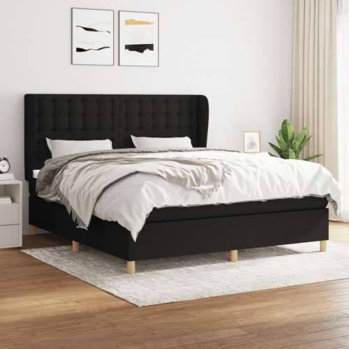 Krevet s oprugama i madracem crni 180x200 cm od tkanine - Crna 180 x 200 cm gumbi Cijena