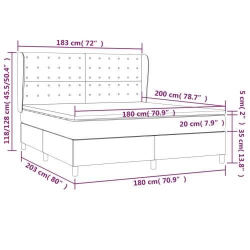Krevet s oprugama i madracem crni 180x200 cm od tkanine - Crna 180 x 200 cm gumbi Cijena