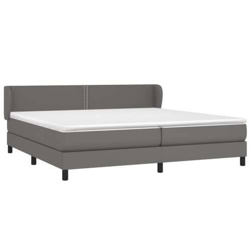 Krevet s oprugama i madracem sivi 200x200 cm od umjetne kože - Siva 200 x 200 cm Obično s čavlima Cijena