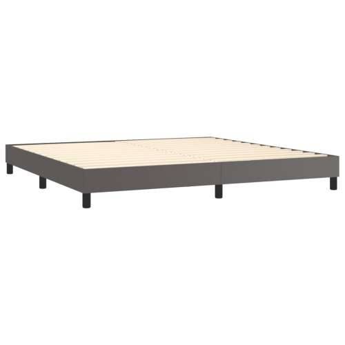 Krevet s oprugama i madracem sivi 200x200 cm od umjetne kože - Siva 200 x 200 cm Obično s čavlima Cijena