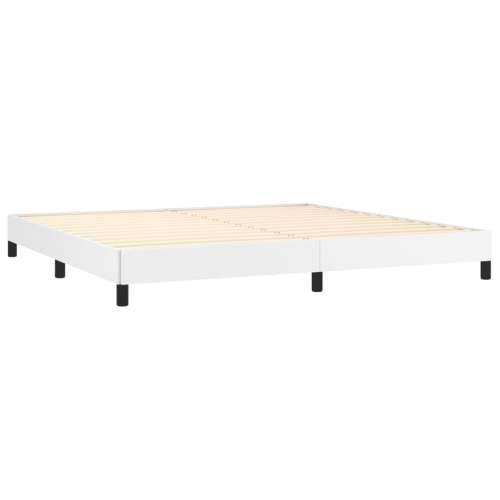 Krevet s oprugama i madracem bijeli 200x200 cm umjetna koža - Bijela 200 x 200 cm gumbi Cijena