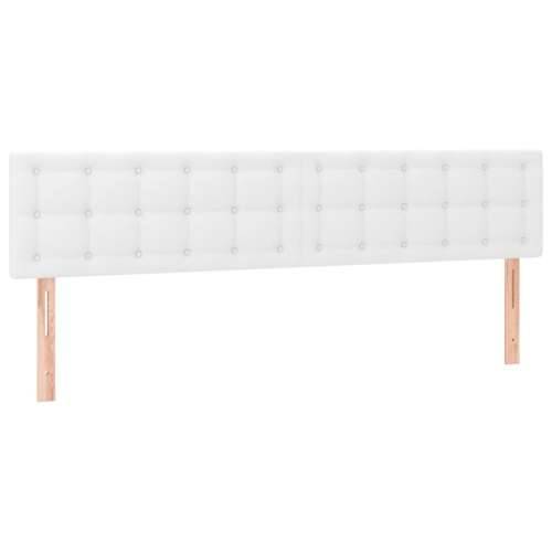 Krevet s oprugama i madracem bijeli 200x200 cm umjetna koža - Bijela 200 x 200 cm gumbi Cijena