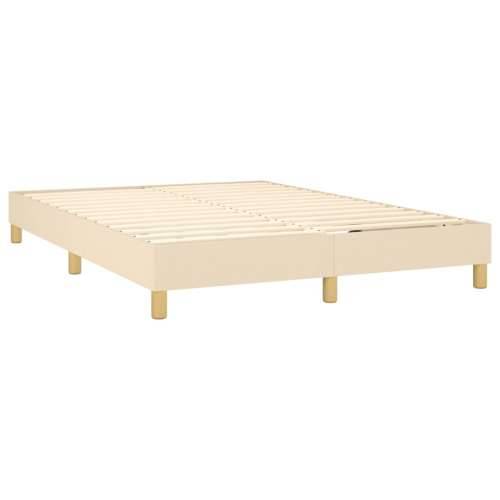 Krevet s oprugama i madracem krem 140x200 cm od tkanine - Krema 140 x 200 cm Obično s čavlima Cijena
