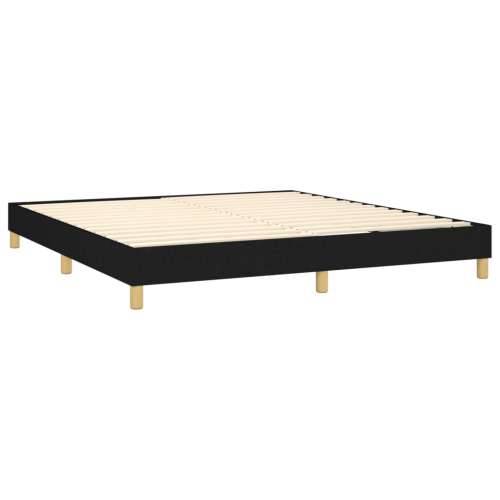 Krevet s oprugama i madracem crni 180x200 cm od tkanine - Crna 180 x 200 cm Dizajn s gumbima Cijena