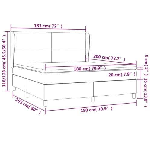 Krevet s oprugama i madracem krem 180x200 cm od tkanine - Krema 180 x 200 cm Gladak dizajn Cijena