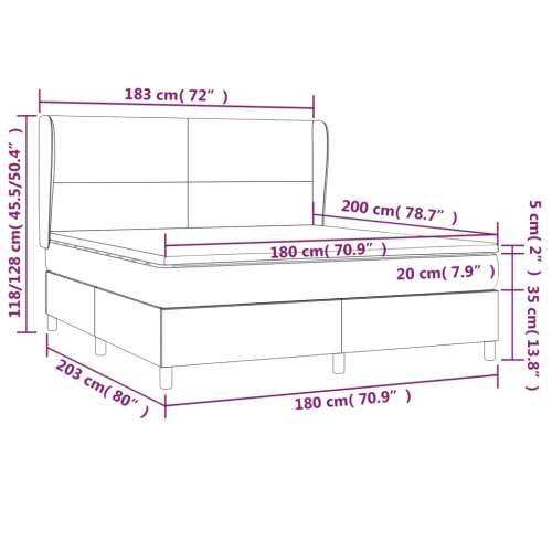 Krevet s oprugama i madracem plavi 180x200 cm od tkanine - Plava 180 x 200 cm Gladak dizajn Cijena