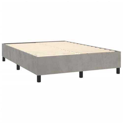 Krevet s oprugama i madracem svjetlosivi 140x190 cm baršunasti - Svjetlosiva 140 x 190 cm gumbi Cijena