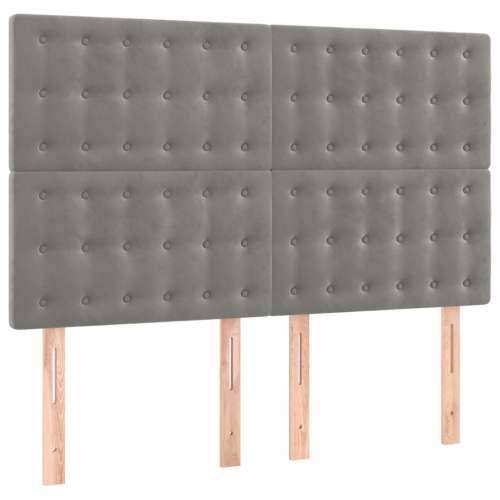 Krevet s oprugama i madracem svjetlosivi 140x190 cm baršunasti - Svjetlosiva 140 x 190 cm gumbi Cijena