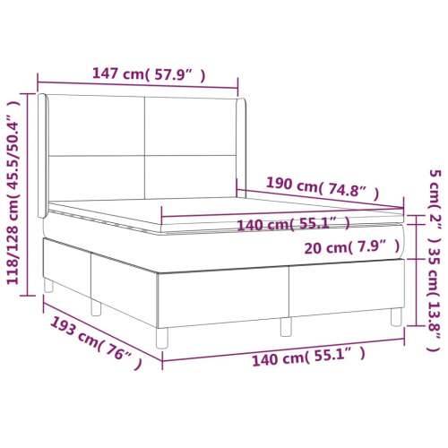 Krevet s oprugama i madracem svjetlosivi 140x190 cm baršunasti - Svjetlosiva 140 x 190 cm Gladak dizajn Cijena