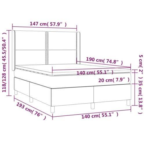 Krevet s oprugama i madracem svjetlosivi 140x190 cm baršunasti - Svjetlosiva 140 x 190 cm Obično s čavlima Cijena
