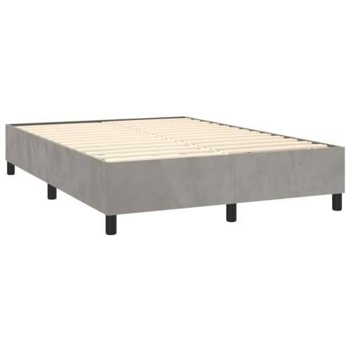 Krevet s oprugama i madracem svjetlosivi 140x190 cm baršunasti - Svjetlosiva 140 x 190 cm Blok s kvadratima Cijena