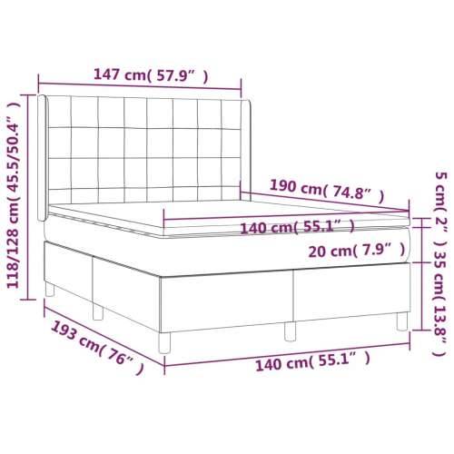 Krevet s oprugama i madracem svjetlosivi 140x190 cm baršunasti - Svjetlosiva 140 x 190 cm Blok s kvadratima Cijena