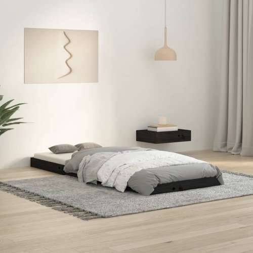 Okvir kreveta crni 75 x 190 cm mali od masivne borovine - Crna 75 x 190 cm Cijena