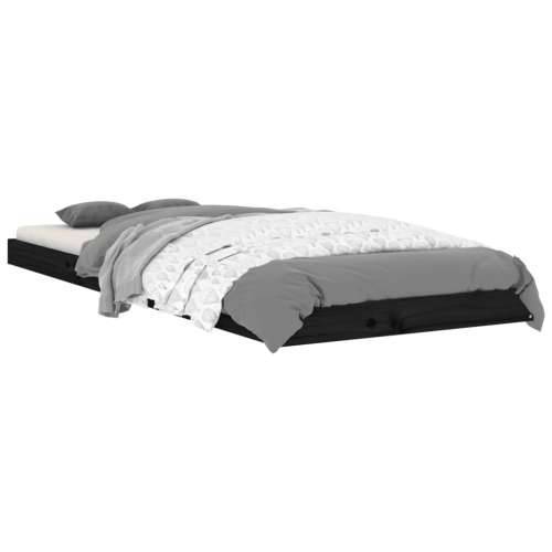 Okvir kreveta crni 75 x 190 cm mali od masivne borovine - Crna 75 x 190 cm Cijena