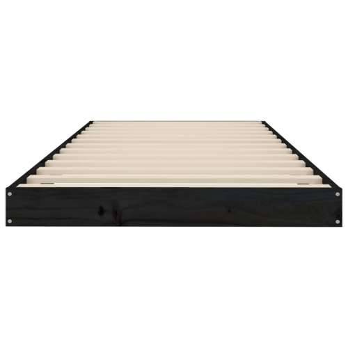 Okvir kreveta crni 75 x 190 cm mali od masivne borovine - Crna 75 x 190 cm Cijena