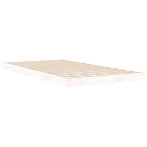 Okvir za krevet bijeli 100 x 200 cm od masivne borovine Cijena