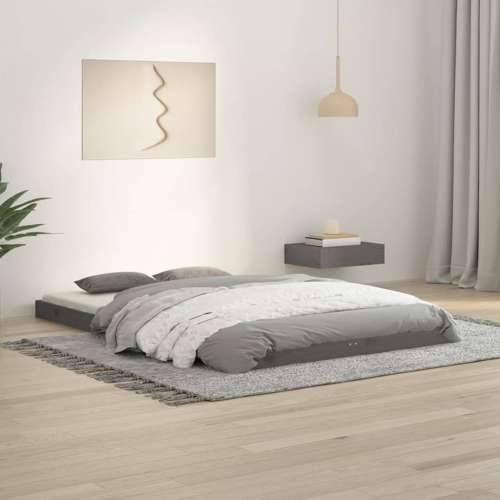 Okvir za krevet sivi 120x190 cm masivna borovina mali bračni