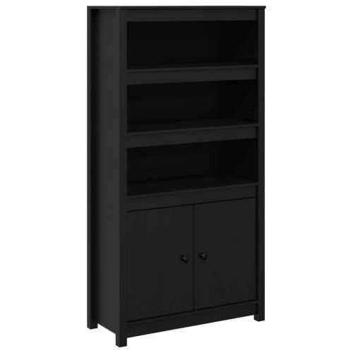 Visoka komoda crna 80 x 35 x 154 cm od masivne borovine - Crna 1 Cijena