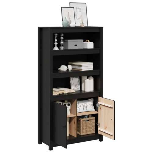 Visoka komoda crna 80 x 35 x 154 cm od masivne borovine - Crna 1 Cijena