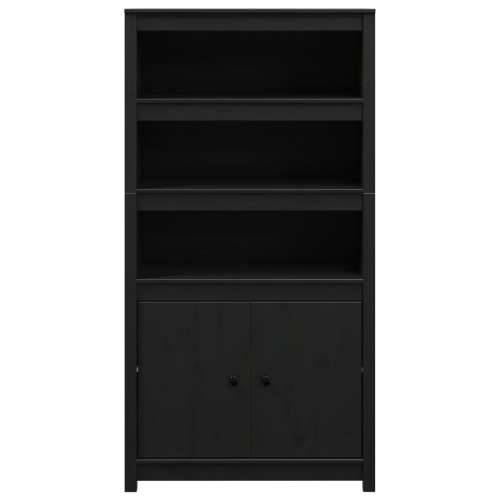 Visoka komoda crna 80 x 35 x 154 cm od masivne borovine - Crna 1 Cijena