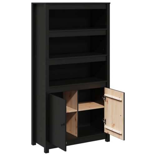 Visoka komoda crna 80 x 35 x 154 cm od masivne borovine - Crna 1 Cijena