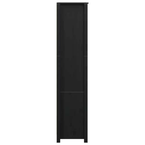 Visoka komoda crna 80 x 35 x 154 cm od masivne borovine - Crna 1 Cijena