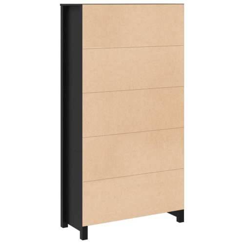 Visoka komoda crna 80 x 35 x 154 cm od masivne borovine - Crna 1 Cijena