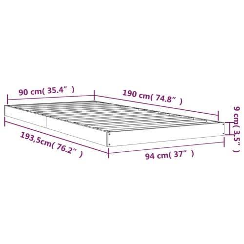 Okvir za krevet od borovine bijela 90x190 cm jednokrevetni - Bijela 90 x 190 cm Cijena